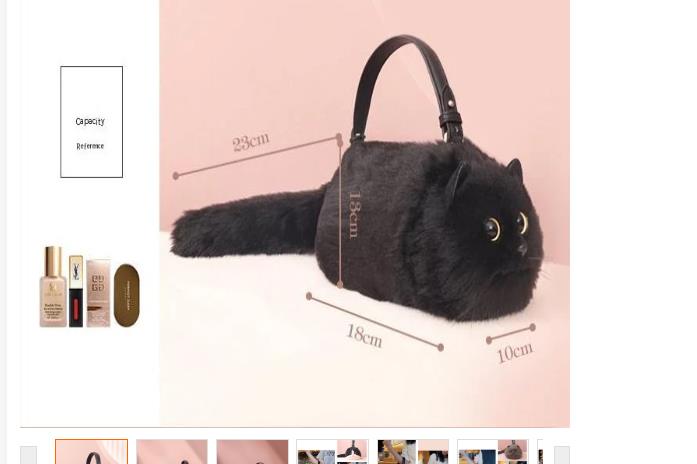 Amazingly real fluffy cat handbag