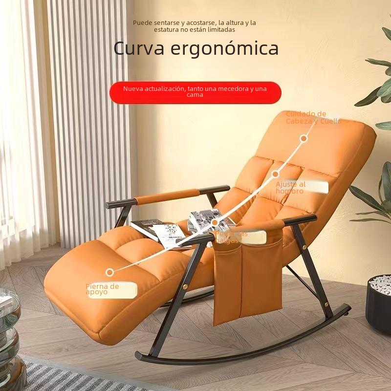 Technology Cloth Rocking Chair Recliner Adult's Balcony Home Leisure Lying Sleeping Lazy Sofa Single Cyber Popular Rocking Chair